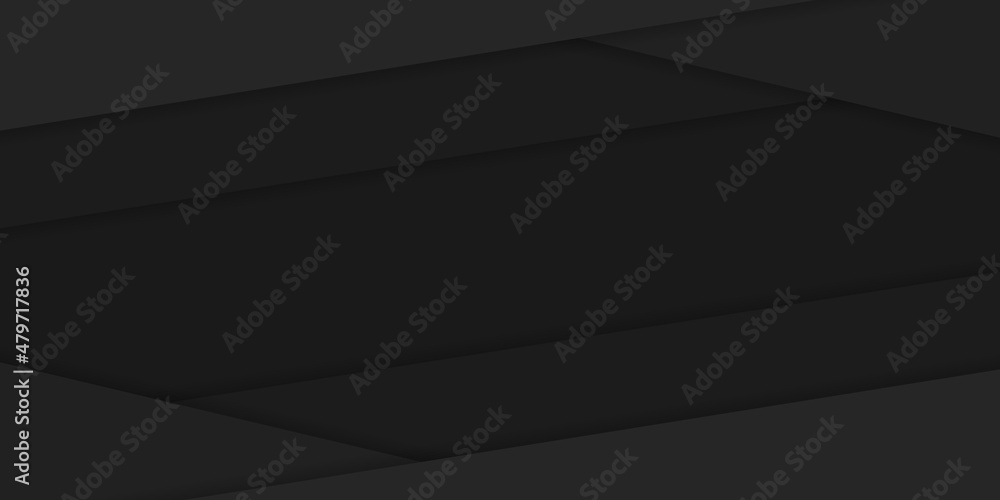 Poster paper black background with lines. dark template with black paper layers. futuristic background with