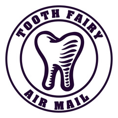 Tooth Fairy Letter Air Mail Postage Envelope Stamp - obrazy, fototapety, plakaty