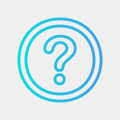 Questions icon in gradient style about social media, use for website mobile app presentation