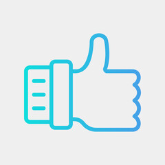 Like icon in gradient style about social media, use for website mobile app presentation