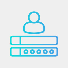 Password icon in gradient style about social media, use for website mobile app presentation