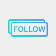 Follow icon in gradient style about social media, use for website mobile app presentation