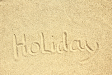 holiday inscription on the beach