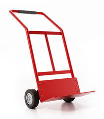 Hand trolley isolated on white background. 3D illustration