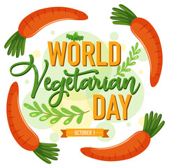 World Vegetarian Day logo with vegetable and fruit
