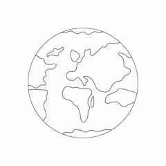 Planet earth icon. The globe. Isolated planet design vector illustration. Flat