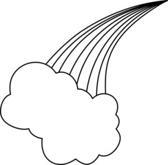 雲と遠近感のある七色の虹のイラスト 同性愛 ファンタジー