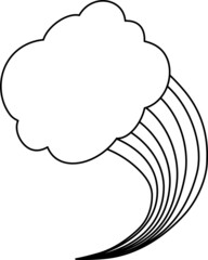 雲と遠近感のある七色の虹のイラスト 同性愛 ファンタジー