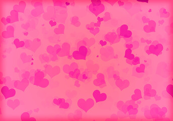 Fondo de corazones rosas y rojos. 