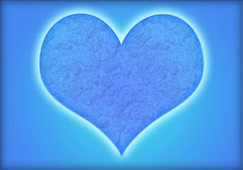 Fondo de corazón azul de san valentín. 