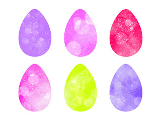 Easter eggs clip art set. Traditional religious illustrations isolated on white. Very peri, violet, pink spring holiday design.
