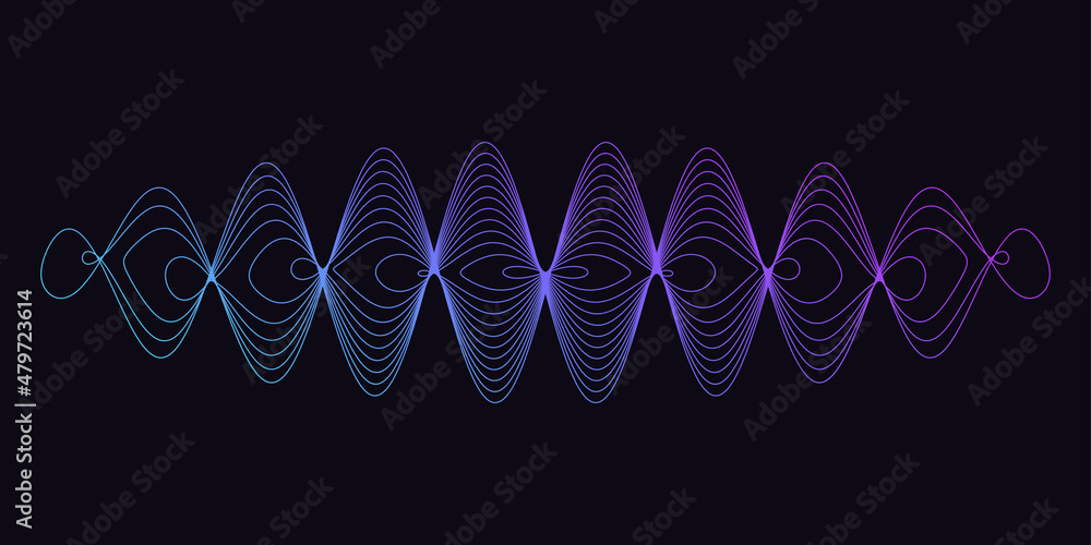 Poster abstract wavy lines. dynamic waves. motion geometric shape. vector illustration.