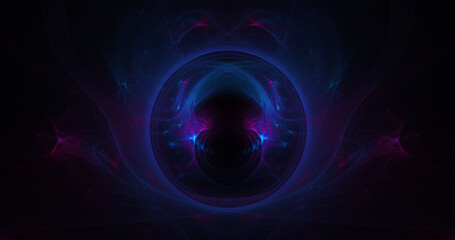 Abstract colorful blue and pink fiery shapes. 3d rendering fantasy light background. Digital fractal art wallpaper. Computer art.	