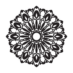Circular pattern in form of mandala for Henna, Mehndi, tattoo, decoration. Decorative ornament in ethnic oriental style. Coloring book page.