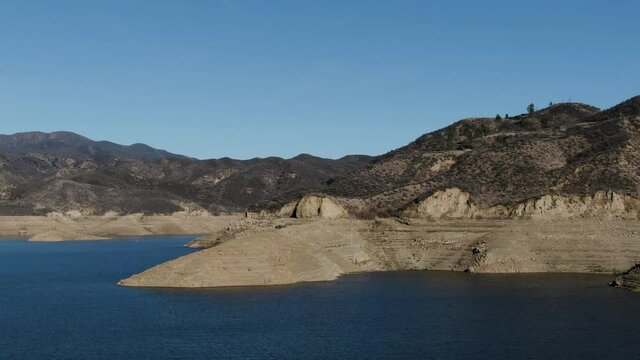 Castaic Lake shore, low water line
