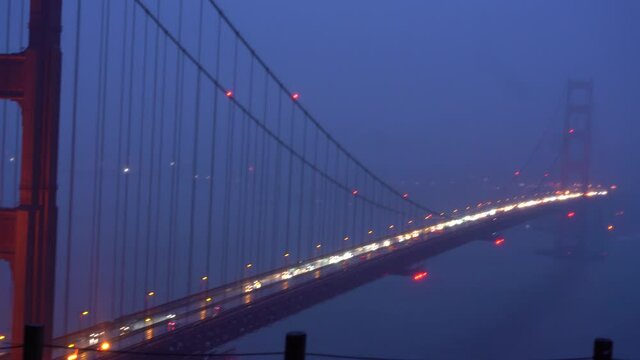 San Francisco Golden Gate Bridge in the fog 