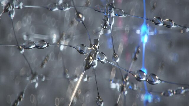 Electrically excitable nerve cells. Seamless loop 3D render animation