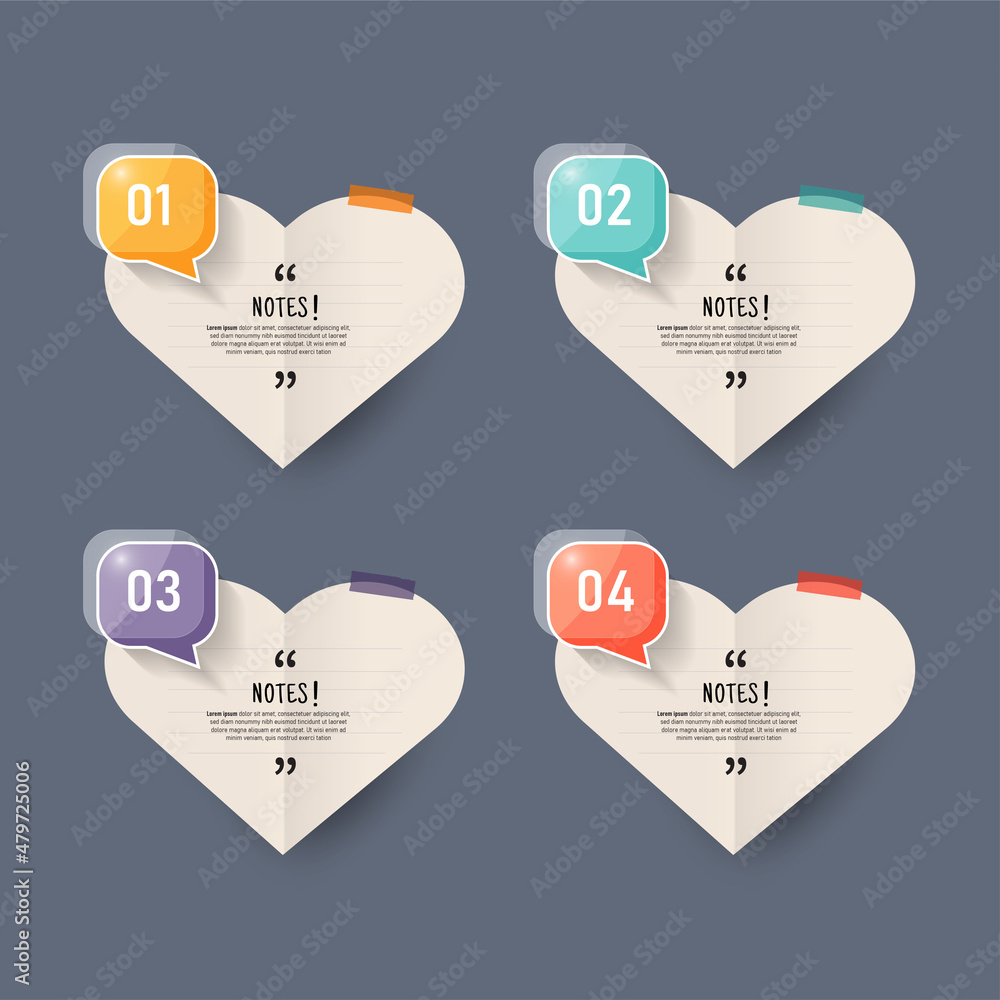Poster text box design with note papers