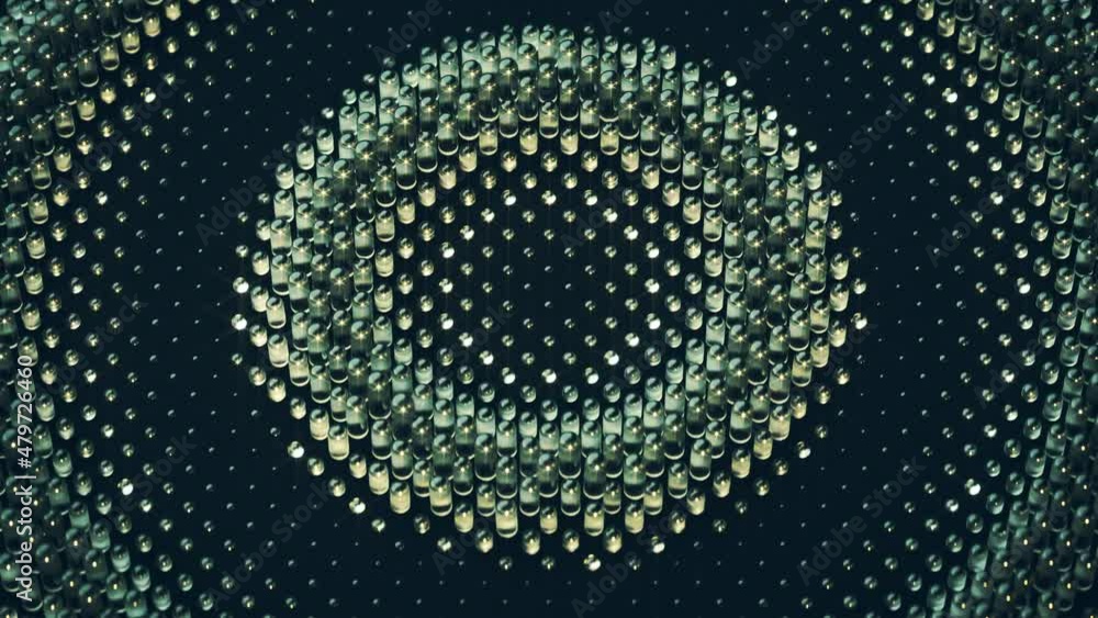 Poster shiny glass ripple. abstract festive background. seamless loop 3d render animation