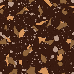 Terrazzo seamless pattern. Modern minimalist floor tile for interior decoration. Trendy abstract vector illustration.