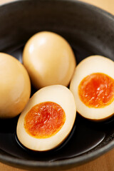 半熟卵　煮卵　味付け卵　卵　ゆで卵　おつまみ　トッピング　卵料理 