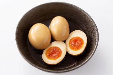 半熟卵　煮卵　味付け卵　卵　ゆで卵　おつまみ　トッピング　卵料理 