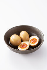 半熟卵　煮卵　味付け卵　卵　ゆで卵　おつまみ　トッピング　卵料理 