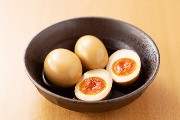 半熟卵　煮卵　味付け卵　卵　ゆで卵　おつまみ　トッピング　卵料理
