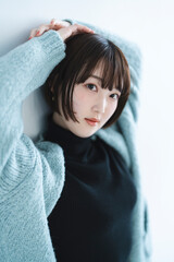 Naklejka premium クールな女性ポートレート