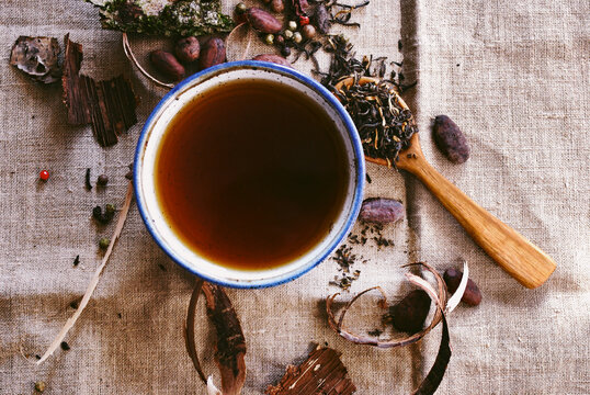 Healthy bio herb tea still life