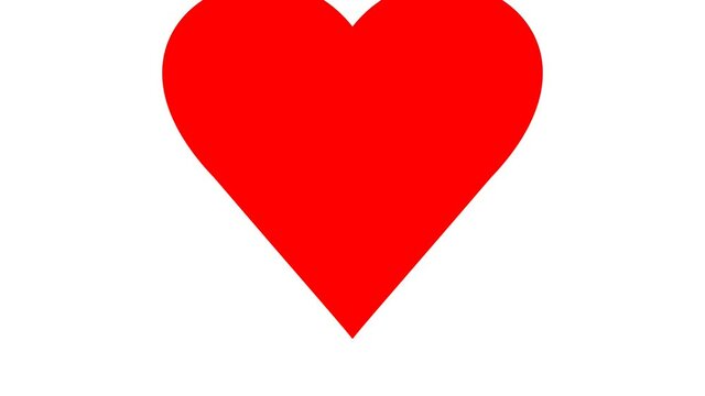 Red heart growing on white background. Valentine's Day. Love and romance. Valentines day concept