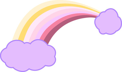両端の雲と七色の虹のアーチのイラスト 同性愛 ファンタジー