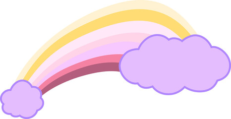 両端の雲と七色の虹のアーチのイラスト 同性愛 ファンタジー