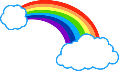 両端の雲と七色の虹のアーチのイラスト 同性愛 ファンタジー