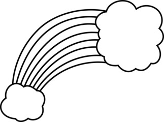 両端の雲と七色の虹のアーチのイラスト 同性愛 ファンタジー