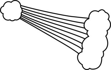 両端の雲と七色の虹のアーチのイラスト 同性愛 ファンタジー