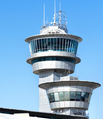 Fototapeta na wymiar Air traffic control tower in the Airport.