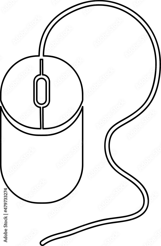 Aufkleber computer mouse vector icon in outline illustration..eps