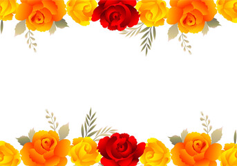 Decorative colorful floral wedding invitation card background