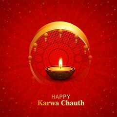 Decorative Indian Happy Karwa Chauth Festival Background