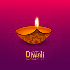 Beautiful happy diwali card background