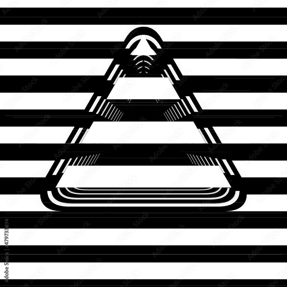 Aufkleber just horizontal pattern diversity with monochrome lines and layers of triangles