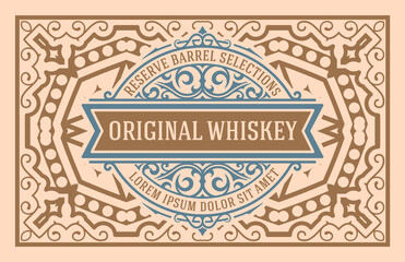 Whiskey label with old frames