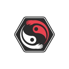 yin yang hand  vector icon illustration design