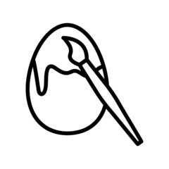 Easter flat line icon. Outline sign for mobile concept and web design, store