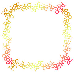 Obraz premium Simple floral contour frame for web design, website, invitations and cute decoration
