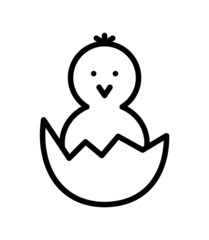 Easter flat line icon. Outline sign for mobile concept and web design, store