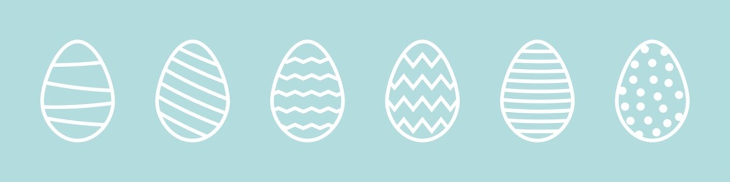 Easter egg. Ornament easter eggs set. Vector outline ornament sign. Easter icon isolated on white background.