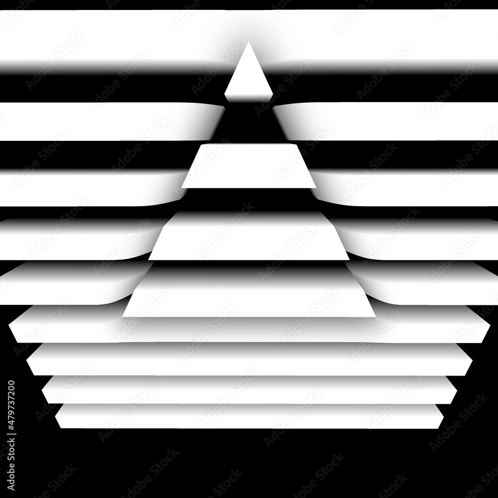 Aufkleber just horizontal pattern diversity with monochrome lines and layers of triangles