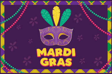 Mardi Gras Mask with Golden swirls